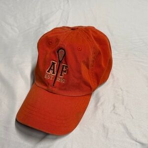 Vintage Abercrombie & Fitch Vibrant Orange Cap with Lacrosse Stick